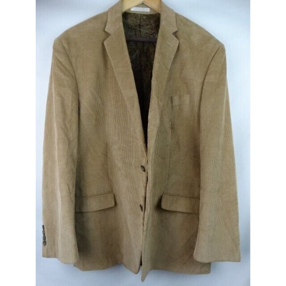 Chaps Men's Suit Jacket Blazer Size 48 Reg Brown Corduroy Sports Coat Jacket - Picture 2 of 12